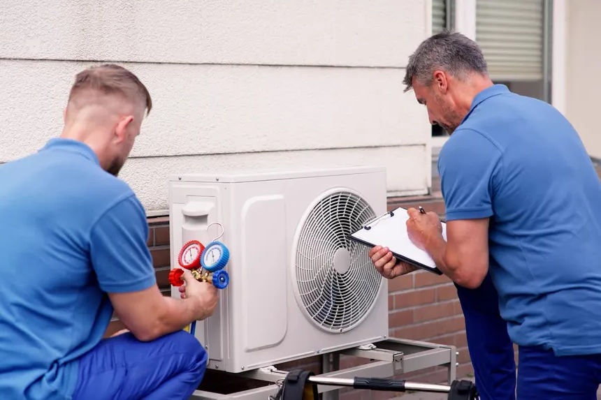Installation d'une pompe à chaleur géothermique avec tranchées dans plancher béton
