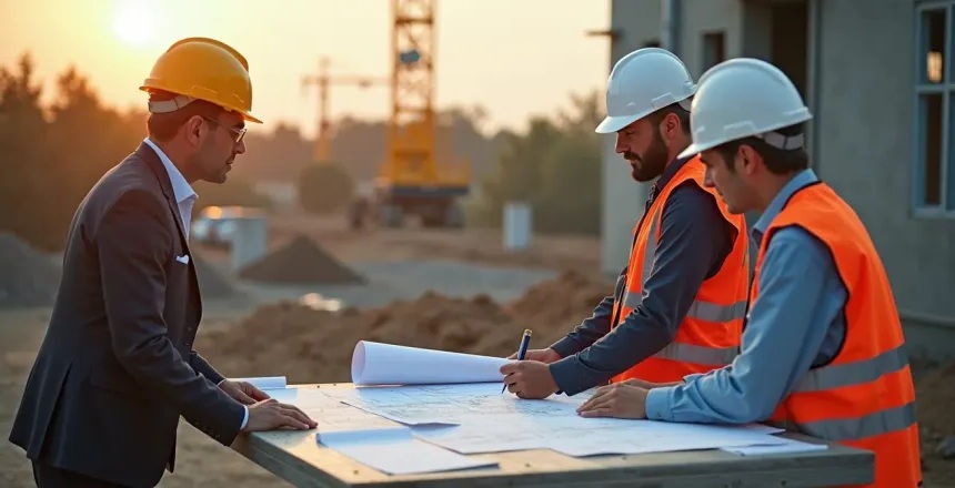Réunion chantier bâtiment contrat assurance responsabilité constructeur